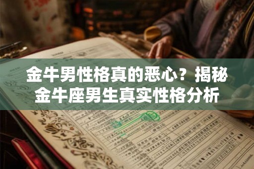 金牛男性格真的恶心？揭秘金牛座男生真实性格分析