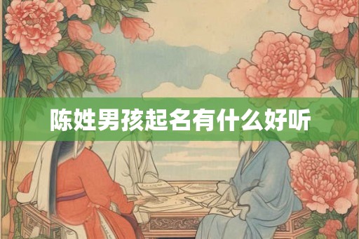 陈姓男孩起名有什么好听