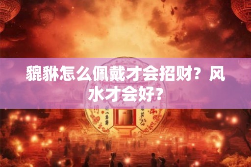 貔貅怎么佩戴才会招财？风水才会好？