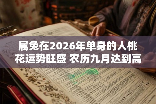 属兔在2026年单身的人桃花运势旺盛 农历九月达到高峰