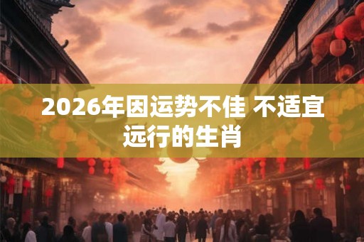 2026年因运势不佳 不适宜远行的生肖