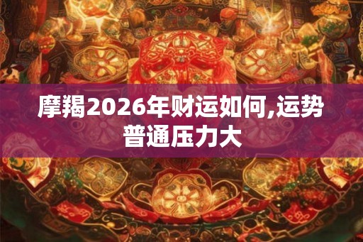 摩羯2026年财运如何,运势普通压力大 摩羯2026年财运如何,运势普通压力大