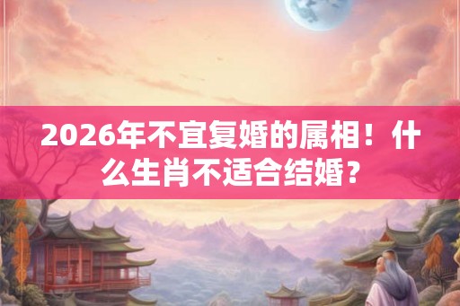 2026年不宜复婚的属相！什么生肖不适合结婚？