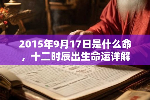 2015年9月17日是什么命，十二时辰出生命运详解