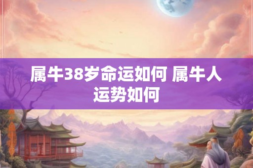 属牛38岁命运如何 属牛人运势如何