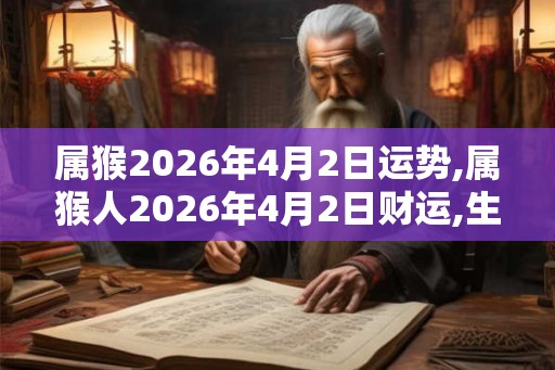 属猴2026年4月2日运势,属猴人2026年4月2日财运,生肖猴2026年4月2日运势