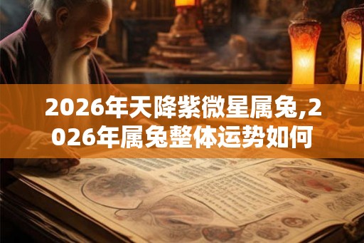 2026年天降紫微星属兔,2026年属兔整体运势如何