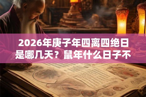 2026年庚子年四离四绝日是哪几天？鼠年什么日子不宜办喜事？
