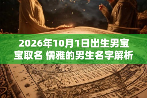2026年10月1日出生男宝宝取名 儒雅的男生名字解析 2026年10月1日出生男宝宝取名 儒雅的男生名字解析