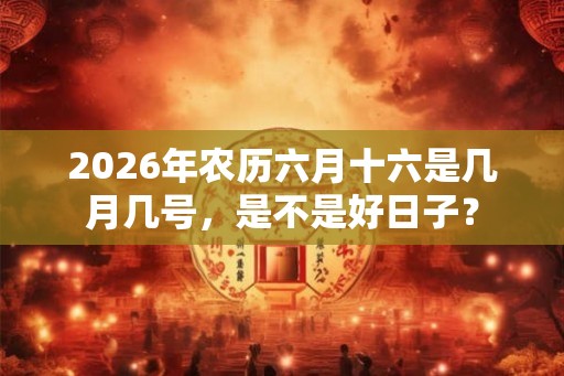 2026年农历六月十六是几月几号，是不是好日子？