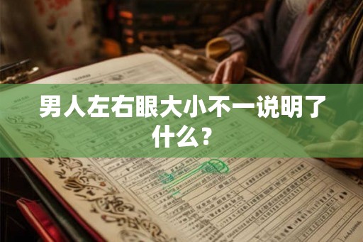 男人左右眼大小不一说明了什么？