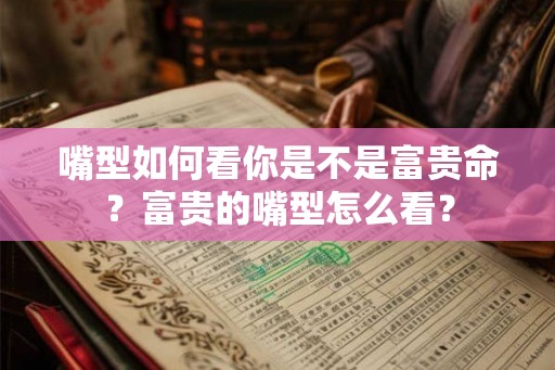 嘴型如何看你是不是富贵命？富贵的嘴型怎么看？