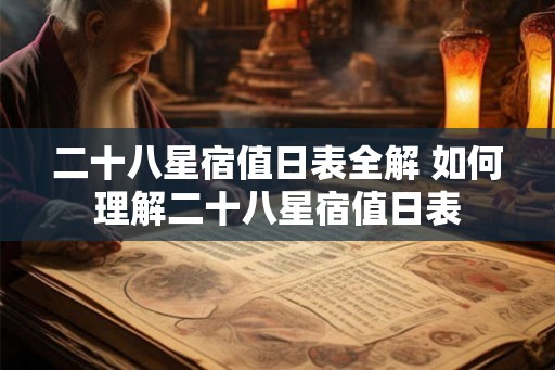 二十八星宿值日表全解 如何理解二十八星宿值日表