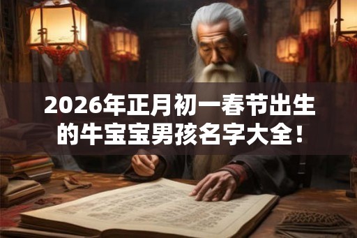2026年正月初一春节出生的牛宝宝男孩名字大全！