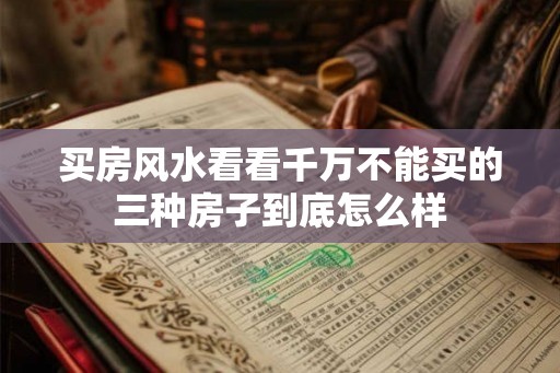 买房风水看看千万不能买的三种房子到底怎么样