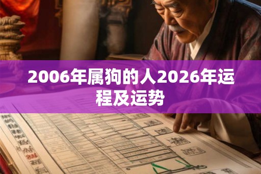 2006年属狗的人2026年运程及运势