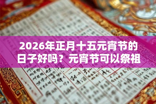 2026年正月十五元宵节的日子好吗?元宵节可以祭祖吗? 2026年正月十五元宵节的日子好吗?元宵节可以祭祖吗?