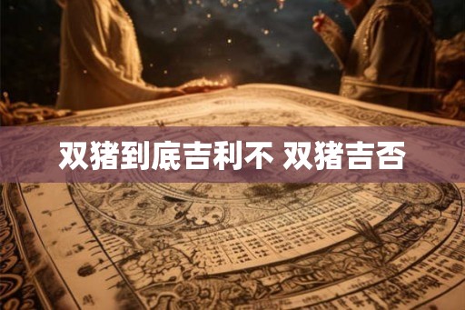 双猪到底吉利不 双猪吉否