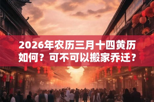 2026年农历三月十四黄历如何？可不可以搬家乔迁？