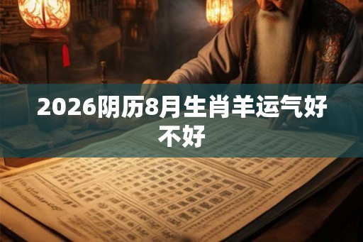 2026阴历8月生肖羊运气好不好