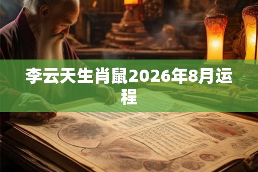 李云天生肖鼠2026年8月运程