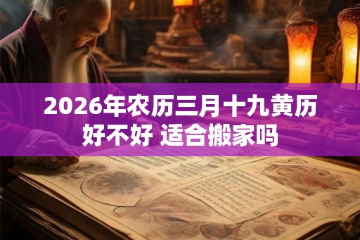 2026年农历三月十九黄历好不好 适合搬家吗