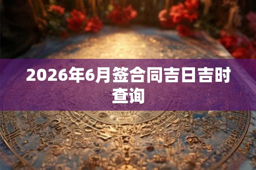 2026年6月签合同吉日吉时查询
