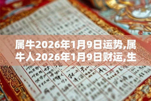 属牛2026年1月9日运势,属牛人2026年1月9日财运,生肖牛2026年1月9日运势