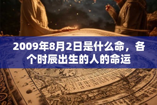2009年8月2日是什么命，各个时辰出生的人的命运