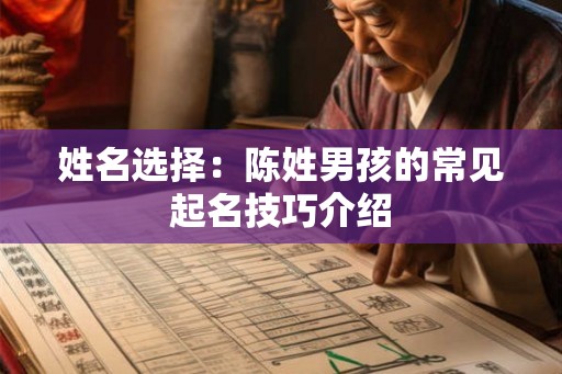 姓名选择：陈姓男孩的常见起名技巧介绍