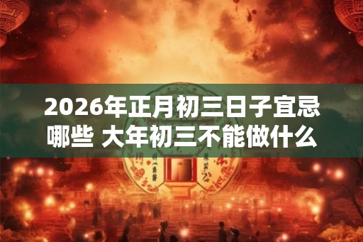 2026年正月初三日子宜忌哪些 大年初三不能做什么