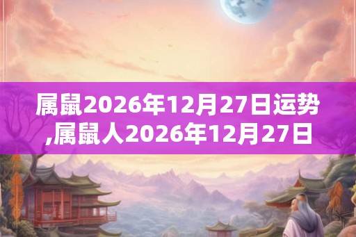 属鼠2026年12月27日运势,属鼠人2026年12月27日财运,生肖鼠2026年12月27日运势