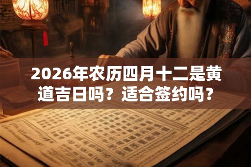 2026年农历四月十二是黄道吉日吗？适合签约吗？