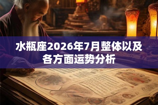 水瓶座2026年7月整体以及各方面运势分析