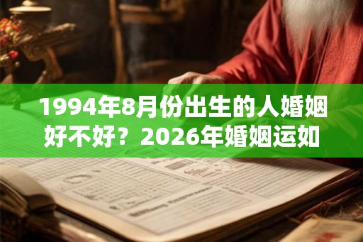1994年8月份出生的人婚姻好不好？2026年婚姻运如何？