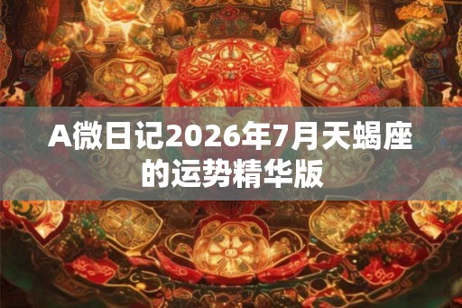 A微日记2026年7月天蝎座的运势精华版