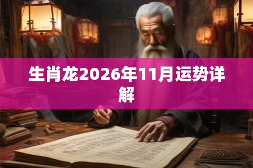 生肖龙2026年11月运势详解
