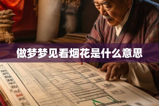 做梦梦见看烟花是什么意思
