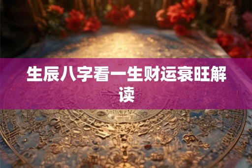 生辰八字看一生财运衰旺解读