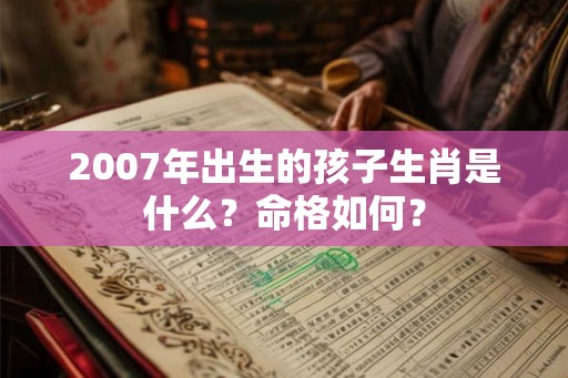 2007年出生的孩子生肖是什么？命格如何？