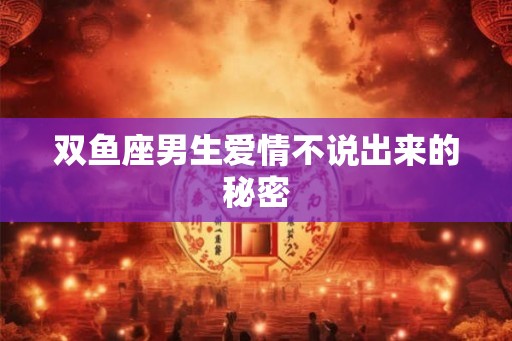 双鱼座男生爱情不说出来的秘密