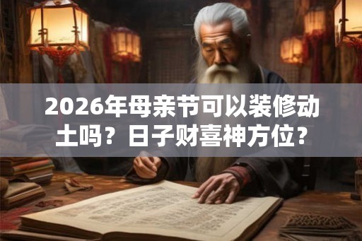 2026年母亲节可以装修动土吗？日子财喜神方位？