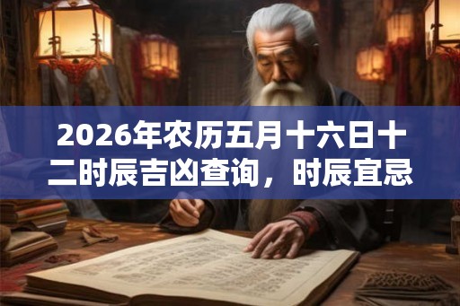 2026年农历五月十六日十二时辰吉凶查询,时辰宜忌查询 2026年农历五月十六日十二时辰吉凶查询,时辰宜忌查询
