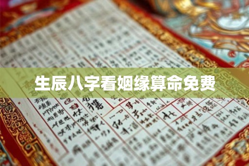 生辰八字看姻缘算命免费 生辰八字看姻缘算命免费