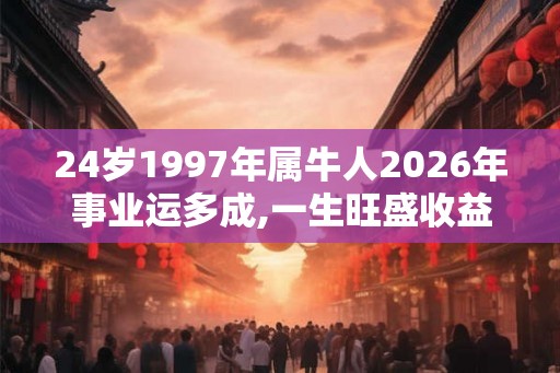 24岁1997年属牛人2026年事业运多成,一生旺盛收益丰厚