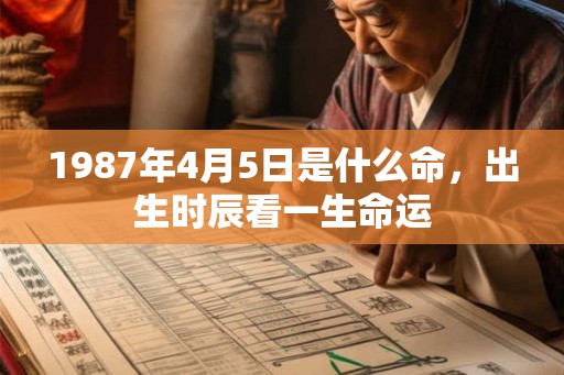 1987年4月5日是什么命，出生时辰看一生命运