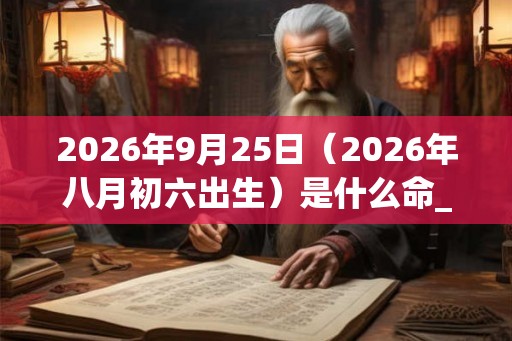 2026年9月25日（2026年八月初六出生）是什么命_命运如何
