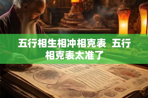五行相生相冲相克表  五行相克表太准了