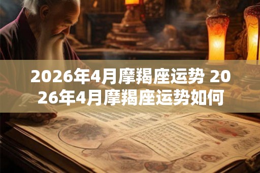 2026年4月摩羯座运势 2026年4月摩羯座运势如何