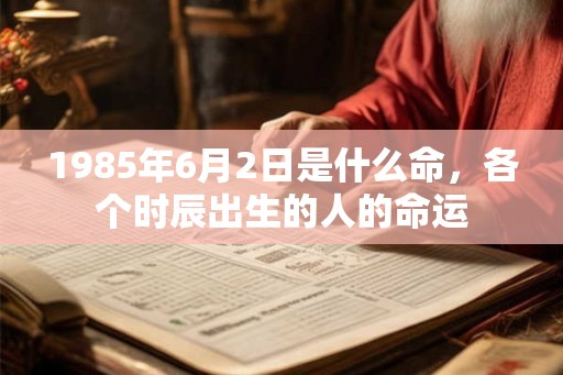 1985年6月2日是什么命，各个时辰出生的人的命运